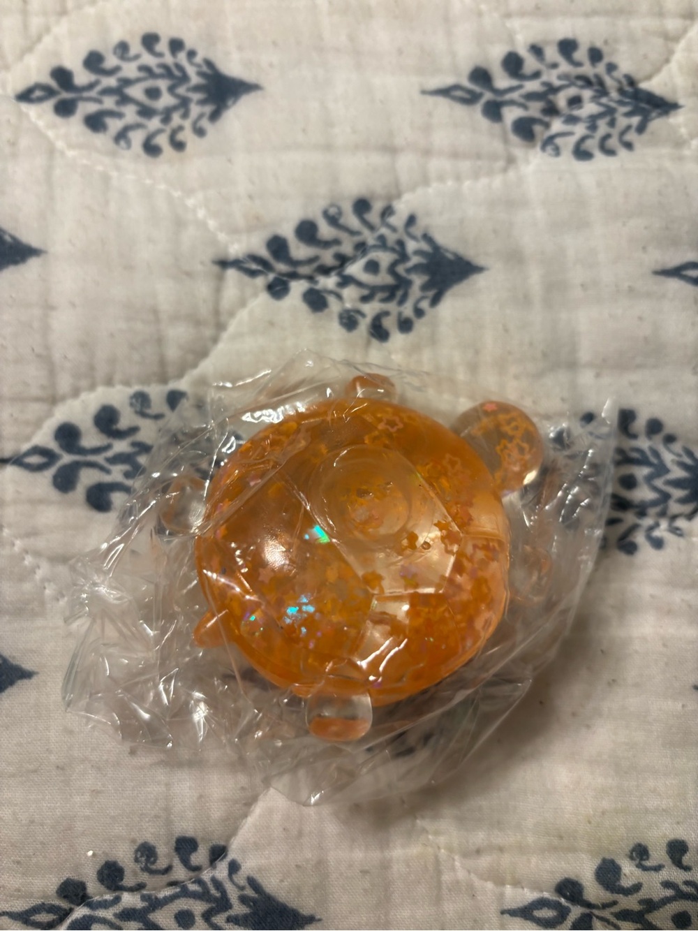 Kids Orange Iridescent Turtle Figurine - Decorative Accent